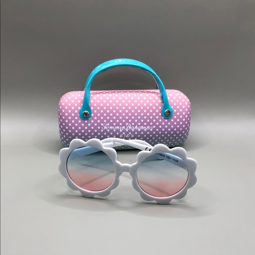 Tommy Bahama Girl’s Flower Round Sunglasses with Case